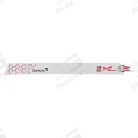 MILWAUKEE Reciprocating Saw Blade: 24 Teeth per Inch, 12 in Blade Lg, 0.04 in Blade Thick, 5 PK (MPN 48-00-5791). Key specifications — attr1109198: 24; attr1109200: Rigid for Straight Cuts; attr1109201: Straight; attr1109209: MILWAUKEE.