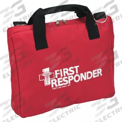 FIRST AID ONLY First Responder Bag: 10 in L x 3 in W x 13 3/4 in D, Cordura, Red, 0-10 in/21-30 in (MPN 510-FR/BAG). Key specifications — Color: Red; Closure Type: Zipper; Brand: FIRST AID ONLY.