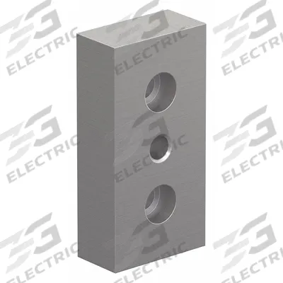 80/20 Base Plate: 15 Series, Aluminum, 1 1/2 in x 3/4 in x 3 in, Drop-In, Double - Base Plates for Threaded-Stem Feet & Casters