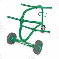 GREENLEE Wire-Spool Dispensing Cart: 1,250 lb Load Capacity, Green, 6 Spindles, 15 in Spindle Lg (MPN 909). Key specifications — Color: Green; Brand: GREENLEE; Caster/Wheel Configuration: (2) Rigid.