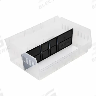 QUANTUM STORAGE SYSTEMS Long Bin Dividers: 10 in x 6 in, 15 in Overall Wd - Plastic Shelf Bin Dividers