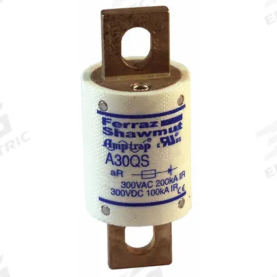 MERSEN Semiconductor Fuse: A30QS Series, Fast-Acting, 90 A, 300 V AC - Fast-Acting Bolt-On Fuses