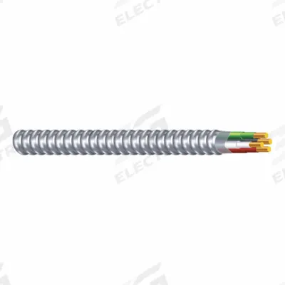SOUTHWIRE Metal Clad Cable: 8 AWG, 3 Conductors, Copper, 50 ft, Aluminum, Std - Standard Metal-Clad Cables