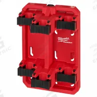 MILWAUKEE PACKOUT Tool Rack: 9 3/8 in W x 14 in H x 14 in L, Polymer, Black/Red (MPN 48-22-8349). Key specifications — attr1120120: Quick Access Tool Clamps; attr1120130: MILWAUKEE; attr1120217: Polymer; attr1120218: Red.
