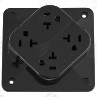 HUBBELL Receptacle: Quad, 5-20, Black, 125V AC, 20 A, 2 Pole / 3 Wire (MPN HBL420BK)
