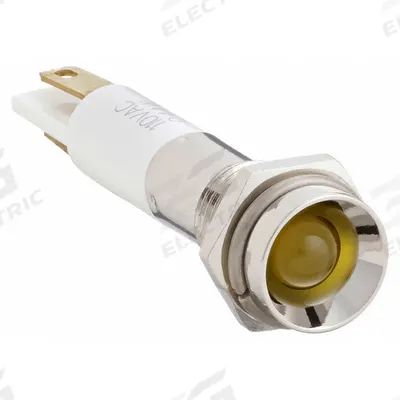 APPROVED VENDOR Protruding Panel Light: 5/16 in Panel Mounting Hole Dia, LED, Yellow - LED Indicator Pilot Lights
