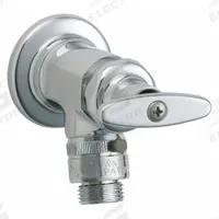 CHICAGO FAUCETS Inside Sill Fitting: Tee, Brass, Polished Chrome, Metal, NPT, 3 3/4 in Overall Ht (MPN 387-E27CP). Key specifications — Brand: CHICAGO FAUCETS; Design: Standard; Body Material: Brass; Handle Material: Metal; Color/Finish: Polished Chrome; Handle Type: Tee; Inlet Connection Type: NPT; Product Type: Hose Bibb.