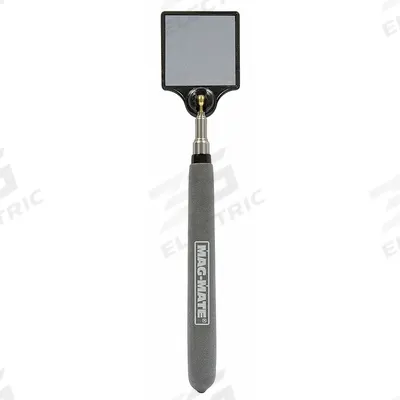 MAG-MATE Inspection Mirror: 2 in L x 2 in W Mirror Size - Heat-Resistant Inspection Mirrors