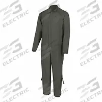 OBERON Flame-Resistant Coverall: 8 cal/sq cm ATPV, Unisex, 5XL, Regular, 72 in Max. Chest Size (MPN CR-CVL-5XL). Key specifications — Entry Closure Type: Zipper; Brand: OBERON; Coverall Collar Style: Lay-Flat; Color: Green.