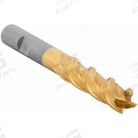CLEVELAND Square End Mill: Cobalt, TiN Coated, 4 Flute, 31/64" Mill Dia, 1-1/4" LOC, 3-1/4" OAL (MPN C32596)