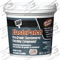 DAP Patching Compound: ElastoPatch, 32 oz Container Size, Pail, Off-White (MPN 12288). Key specifications — Color: Off-White; Series: ElastoPatch; Brand: DAP.