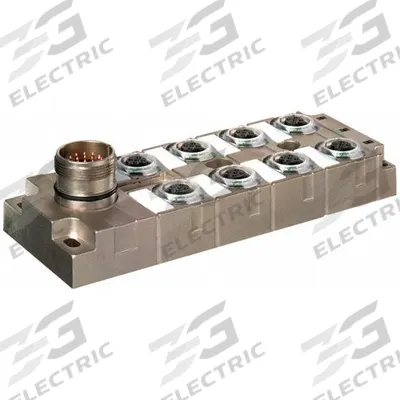 MURRELEKTRONIK M12 distribution block: MVP12 METAL, 8 Ports - Passive Sensor Junction Blocks without Homerun Cable