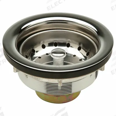 ZURN Strainer: Stainless Steel, Chrome, 2 1/2 in Overall Ht, 4 3/8 in Overall Dia - Sink Drains with Basket Strainer without Tailpiece