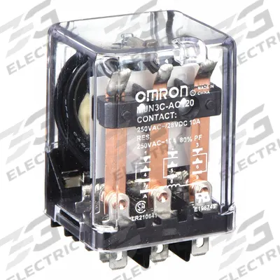 OMRON General Purpose Relay: Socket Mounted, 10 A Current Rating, 120V AC, 3PDT - Socket-Mounted Relays