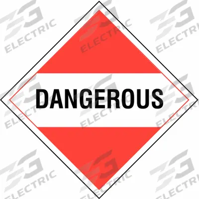 STRANCO Container Placard: Dangerous, 10 3/4 in x 10 3/4 in, 10 3/4 in Label Ht