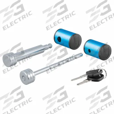 CURT Receiver Lock: Silver, Aluminum, Chrome-Plated, (2) Keys - Coupler Locks