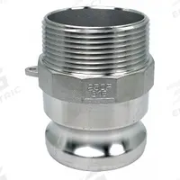 Cam and Groove Adapter: 2 1/2 in Coupling Size, 2 1/2"-8 Thread Size, 3 27/32 in Overall Lg, MNPT (MPN PLE120). Key specifications — Thread Size: 2-1/2"-8; Fitting Type: MNPT; Includes Locking Arm: No; Body Material: 316 Stainless Steel; Brand: APPROVED VENDOR.
