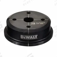 DEWALT Knockout Die: 10 ga Sheet Metal Capacity (Steel), 3 1/2 in Nominal Size, Round, DCE600312D. Key specifications — attr63418: DCE600312D; attr63421: DEWALT; attr63425: No; attr63427: Hydraulic Knockout Tool; attr63430: Stainless Steel.