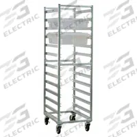 NEW AGE INDUSTRIAL Poly Box Storage Rack: 12 Slots, 5 in Betw Shelves, 700 lb Capac, 21 in Wd, 92052. Key specifications — Brand: NEW AGE INDUSTRIAL; Color: Silver; Material: Aluminum; Nesting: No; Pan Size: 18 x 13 in; Product Type: Poly Box Storage Rack; NSF Certified: Yes; Full Size/Half Size: Full Size.