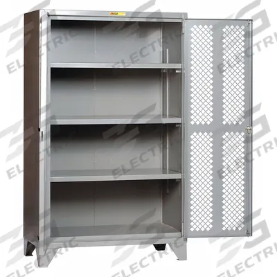 LITTLE GIANT Storage Cabinet: 24 in x 60 in x 78 in, 3 Adj Shelves, Swing Handle & Keyed - Industrial Ventilated Shelf Cabinets