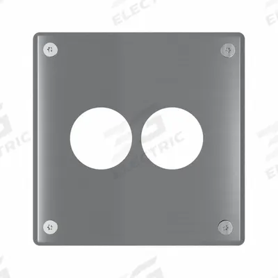 LEGRAND Wall Plate: Single Circular Opening, 2 Gang, Silver - Tamper-Resistant Wall Plates