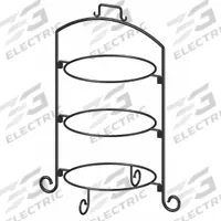 ITI Plate Stand: Black, Iron, 16 1/4 in Overall Wd, 21 1/4 in Overall Lg, 27 in Overall Ht (MPN WR-123). Key specifications — Brand: ITI; Color: Black; Product Type: 3 Tier Plate Stand; Material: Iron.