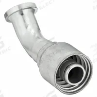AEROQUIP Hydraulic Flange Fitting: 1 1/4 in Hydraulic Hose I.D., 2 in Hydraulic Flange Size (MPN 4S20FLA20). Key specifications — attr95970: 45° Elbow; attr95968: Carbon Steel; attr98911: AEROQUIP.