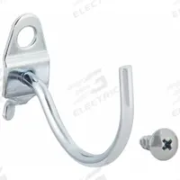 APPROVED VENDOR Curved Pegboard Hook: 9/32 in Peg Hole, For 1 in Pegboard Hole Spacing, 10 PK (MPN 5TPE7). Key specifications — Finish: Zinc-Plated; Color: Silver; Locking System: Screw-In; Mounting Type: Surface; Accessory Type: Curved Hook; Brand: APPROVED VENDOR.
