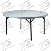 APPROVED VENDOR Folding Table: Round Table Shape, White Tabletop, 30 in, 60 in Overall Dia, Textured (MPN 4NHN3). Key specifications — attr1035217: Gray; attr1035250: White; attr1035202: APPROVED VENDOR.