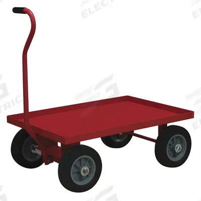 APPROVED VENDOR Wagon Truck: 1,200 lb Cap, 36 in L x 24 in W x 11 1/8 in H Deck, T-Shaped - Lipped Metal Deck Trucks