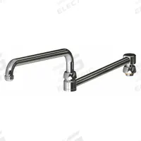CHICAGO FAUCETS Spout: Spout, Double-Joint, Double Jointed/Swivel Spout, Brass, Polished Chrome (MPN DJ24JKABCP). Key specifications — Includes: Mounting Hardware; Product Type: Spout; Spout Style: Double Jointed/Swivel; Body Material: Brass; Color/Finish: Polished Chrome; Brand: CHICAGO FAUCETS.