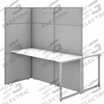 BUSH BUSINESS FURNITURE Modular Cubicle Workstation: 66 in Overall Ht, 60 in Overall Wd - Office Cubicles with Privacy Panels