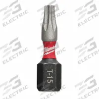 MILWAUKEE Insert Bit: Insert Bit, T15 Bit Size, Imperial, Torx® Head, T15 Bit Industry Size, 25 PK (MPN 48-32-4134). Key specifications — attr1119738: Hex; attr1119735: Imperial; attr1119740: Standard; attr1119734: Alloy Steel; attr1119737: Insert Bit; attr1119741: MILWAUKEE.