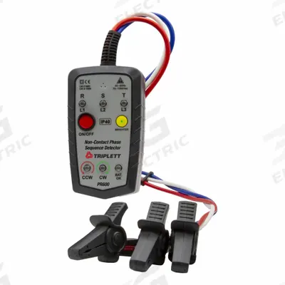 TRIPLETT Phase Rotation Tester: 45 Hz to 65 Hz, 75 V to 1,000 V, CAT IV 600V - Phase Rotation Meters & Indicators