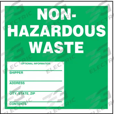 ACCUFORM Handling Label: Non-Haz Waste/Optional Information, 6 in x 6 in, 6 in Label Wd