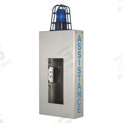 AIPHONE Assistance Phone Tower Box: Caged Light, Gray, Assistance, Assistance Lettering/Caged Light (MPN WB-CA). Key specifications — Color: Gray; Brand: AIPHONE; Manufacturer Part Number: WB-CA; Features: Meets ADA Requirements for Signage and Call Button Mounting Height; Includes: Caged Light; Material: Stainless Steel; Product Type: Emergency Telephone Towers; Mounting Location: Wall.