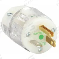 HUBBELL Straight Blade Plug: Hospital Grade, 5-20P, 125V AC, 20 A, 2 Pole, 3 Blade, Clear (MPN HBL8315CT)