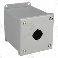 WIEGMANN Push Button Enclosure: 30mm, 1 Holes, Carbon Steel, NEMA 4 (MPN PBXD1). Key specifications — attr211299: WIEGMANN; attr1043605: Washdown-Corrosion-Resistant.