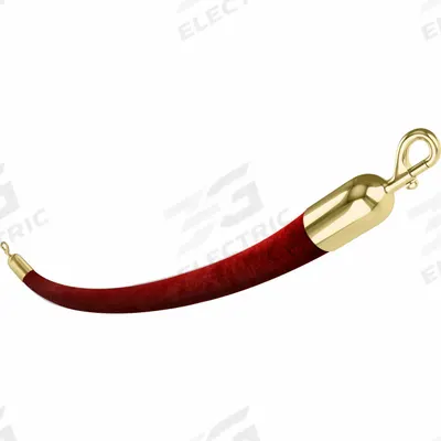 VISIONTRON Barrier Rope: Red, 6 ft Overall Lg, Velvet - Barrier Ropes