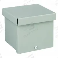 WIEGMANN Enclosure: Steel, 4 in x 4 in x 4 in, 3R, Solid Cover, Screw On, Included, Painted (MPN RSC040404). Key specifications — Brand: WIEGMANN; Closure Method: Screws; Knockouts: Included.