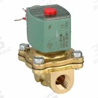 REDHAT Solenoid Valve: 2-Way, Normally Closed, 3/8 in Pipe Size, 220V AC/240V AC, Watertight (MPN 8210G001). Key specifications — Pipe Size: 3/8 in; Voltage: 240V AC; Brand: REDHAT; Coil Enclosure: Watertight.