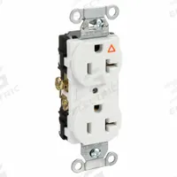 HUBBELL Receptacle: Duplex, 5-20, White, 125V AC, 20 A, 2 Pole / 3 Wire (MPN IG20CRWHI)