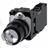 SIEMENS Selector Switch: 2 Position, 22 mm Panel Mounting Size, 1NO/1NC, Series 3SU1100 (MPN 3SU1100-4BF11-1FA0). Key specifications — Manufacturer Part Number: 3SU1100-4BF11-1FA0; Brand: SIEMENS; Switch Action: Maintained/Maintained; Contact Form: 1NO/1NC; Key Removal Position: Any Position.