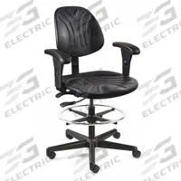 BEVCO Drafting Chair: Black, Plastic Material, Adj Arms Arm, 19 1/4 in Seat Wd, 17 1/2 in Seat Dp (MPN 7301D-AA-3750S/5). Key specifications — Brand: BEVCO; Tilting Back: Yes; Frame Material: Nylon; Frame Color: Black.