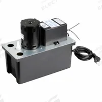 LITTLE GIANT Condensate Removal Pump: 230V AC, 1 gal Tank, 1/16 hp, 4.5 gpm, 24 ft Max. Head (MPN 553211). Key specifications — Nameplate Voltage: 230V AC; Brand: LITTLE GIANT; Included Accessories: Safety Switch; Plenum Rated: No.