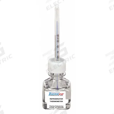 THERMCO Bottle Thermometer: -5°C to 15°C, +/-1.5°C, 30 mL Bottle Volume - Analog Bottle Thermometers for Blood Bank, Vaccine & Critical Refrigeration Environments