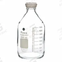 APPROVED VENDOR Narrow Mouth Round Glass Bottles - Safety Coated: 2 L, GL45, Colorless, 4 Bottles (MPN 48R-9401-FLS). Key specifications — Brand: APPROVED VENDOR; Graduated: Yes; Body Color: Colorless; Screw Closure Size: GL45.
