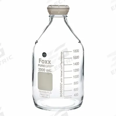 APPROVED VENDOR Narrow Mouth Round Glass Bottles - Safety Coated: 2 L, GL45, Colorless - Safety Coated Wide Mouth Round Glass Lab Bottles