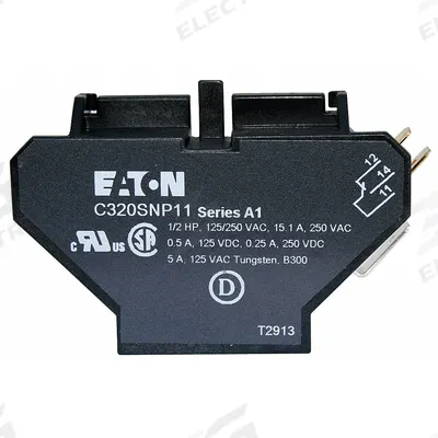 EATON Auxiliary Contact: 1NO/1NC, 10 A Max Current (AC), Side Mount, Side-Mounted - Eaton Auxiliary Contacts