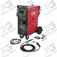 LINCOLN ELECTRIC MIG Welder: Power MIG 262P, MIG Pack w/Running Gear (MPN K5378-1). Key specifications — Input Voltage (Nominal) (Merch - Table Column, Filters): 460V; Max. Wire Diameter: 3/64 in (Aluminum); Rated Output at Duty Cycle (MIG) (Merch - Table Column, Filters): 300 A @ 40%.